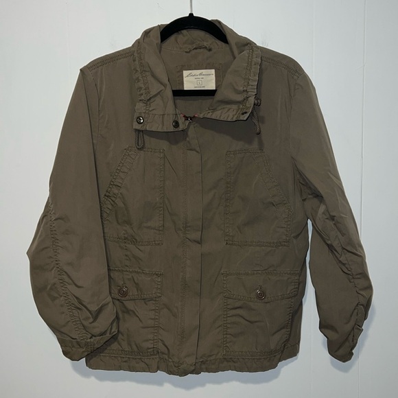 Eddie Bauer Women’s Lightweight Khaki Zip Up Jacket G2 - Picture 1 of 6